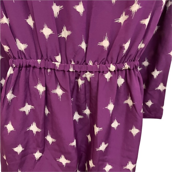 Madewell Inkbrush Starburst Silk Midi Dress Long Sleeve Size 6 - Picture 10 of 12